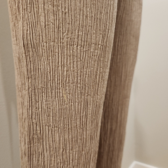 🟣 XS Zara Beige Textured Crinkle Pants - Picture 6 of 7